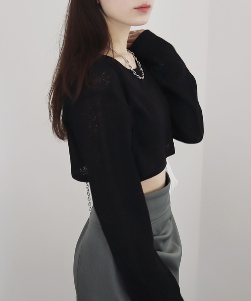 CUT OUT SHEER COLLAR TOP新品タグつき ジギーチェン ZIGGY CHEN Oversized Double Breast Coat （Dark