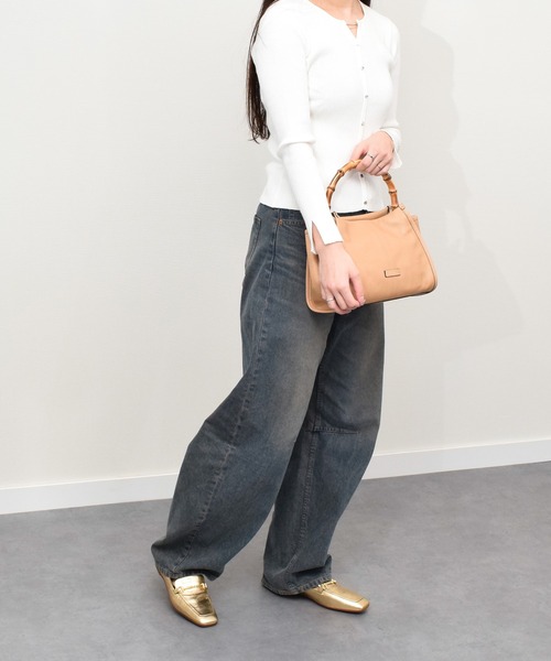 LORISTELLA(ロリステッラ)の「【LORISTELLA】バンブーハンドルレザーバッグ(Q56414)(ハンドバッグ・レディース・アイボリー/ベージュ・ALL)」の8枚目の写真