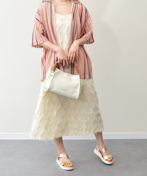 LORISTELLA(ロリステッラ)の「【LORISTELLA】バンブーハンドルレザーバッグ(Q56414)(ハンドバッグ・レディース・アイボリー/ベージュ・ALL)」の9枚目の写真