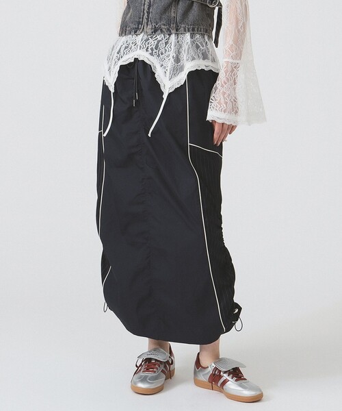 【新品未使用】Ray BEAMS ストライプ キリカエ トラックスカート Ray BEAMS（レイ ビームス）【+15%ポイントUP】レース キリカエ