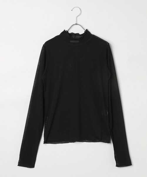 BAYFLOW（ベイフロー）の「[レイヤードスタイルに]シアーハイネックプルオーバー（Tシャツ/カットソー・レディース・オフホワイト/ブラック・FREE）」の19枚目の写真