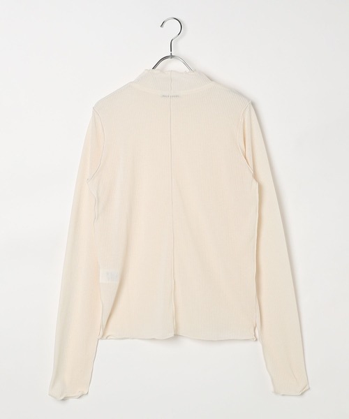 BAYFLOW（ベイフロー）の「[レイヤードスタイルに]シアーハイネックプルオーバー（Tシャツ/カットソー・レディース・オフホワイト/ブラック・FREE）」の20枚目の写真