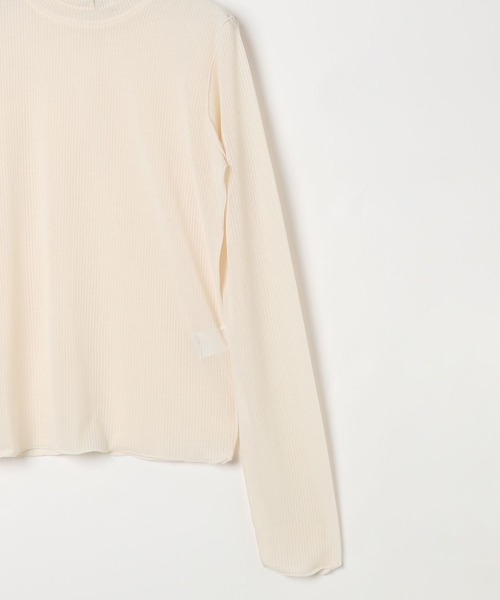 BAYFLOW（ベイフロー）の「[レイヤードスタイルに]シアーハイネックプルオーバー（Tシャツ/カットソー・レディース・オフホワイト/ブラック・FREE）」の11枚目の写真