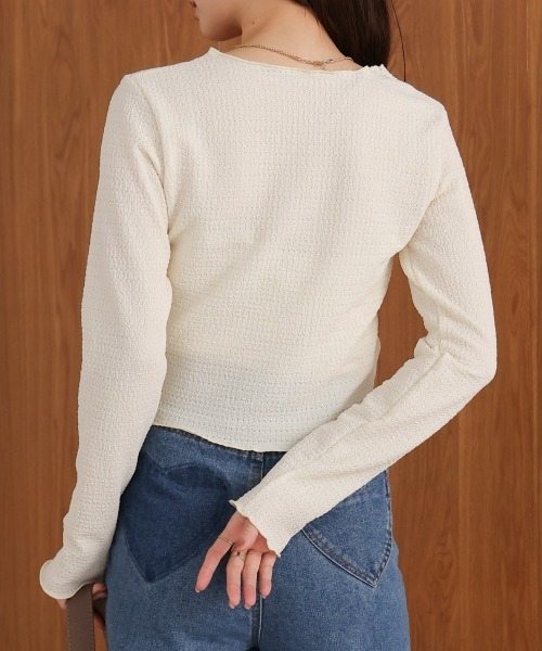 Bab(バブ)の「メローデザイントップス(Tシャツ/カットソー・レディース・オフホワイト/オレンジ/ホワイト系その他/ブラウン・FREE)」の9枚目の写真