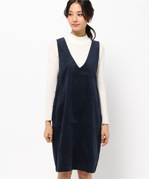 ikka(イッカ)の「ワッフルコーデュロイワンピース(ワンピース・レディース・ネイビー/キャメル・LARGE/MEDIUM)」の3枚目の写真