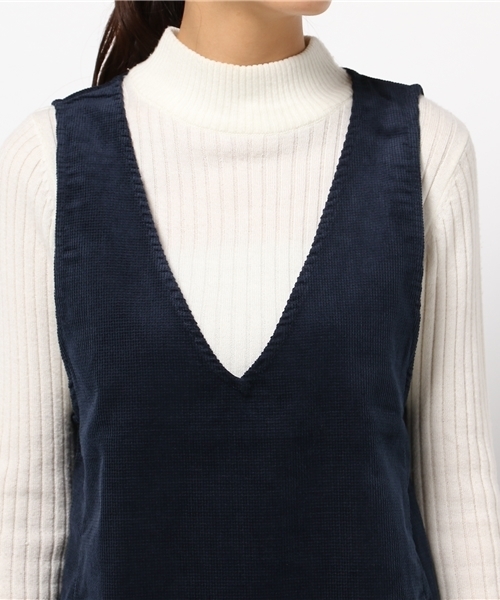 ikka(イッカ)の「ワッフルコーデュロイワンピース(ワンピース・レディース・ネイビー/キャメル・LARGE/MEDIUM)」の7枚目の写真