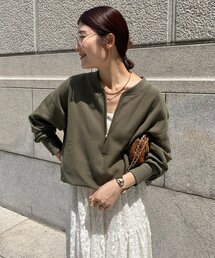 新品未使用タグ付きdoudouハーフジップスウェット　ネイビー 新色追加】【インフルエンサー OKOCHI企画】ハーフジップ