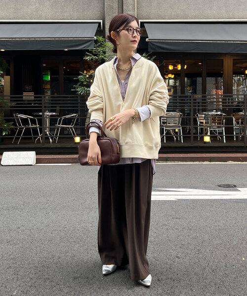 新品未使用 DOUDOU ハーフジップスウェット 新色追加】【インフルエンサー OKOCHI企画】ハーフジップ