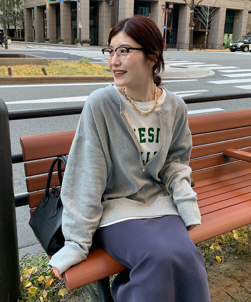 新色追加】【インフルエンサー OKOCHI企画】ハーフジップスウェット