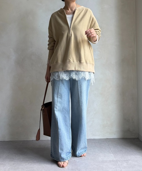 新品未使用 DOUDOU ハーフジップスウェット DouDou（ドゥドゥ） トレーナー スウェット 「新色追加」「インフル