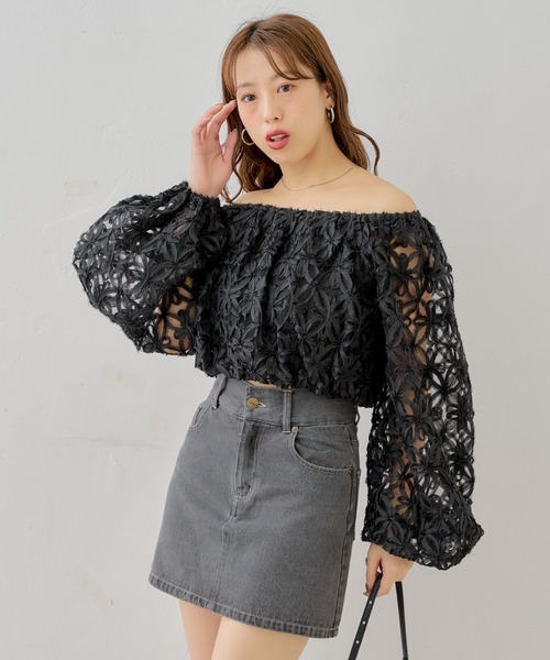 cavori チューリップブラウス セール 30%OFF】*〈手洗い可能〉チューリップスリーブブラウス