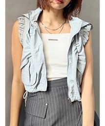 シャーリングフードベスト【セットアップ着用可】