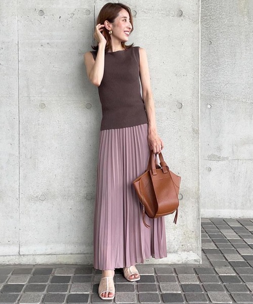 aquagarage（アクアガレージ）の「シフォンプリーツワイドパンツ（その他パンツ・レディース・アイボリー/ピンクベージュ/ブラック/ライトグリーン/ダークグレー・M/L/P）」の14枚目の写真