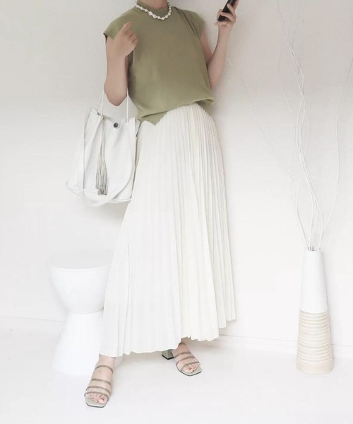 aquagarage（アクアガレージ）の「シフォンプリーツワイドパンツ（その他パンツ・レディース・アイボリー/ピンクベージュ/ブラック/ライトグリーン/ダークグレー・M/L/P）」の15枚目の写真