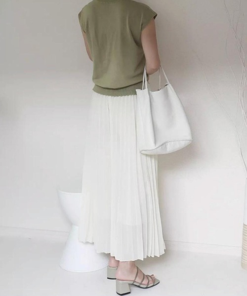 aquagarage（アクアガレージ）の「シフォンプリーツワイドパンツ（その他パンツ・レディース・アイボリー/ピンクベージュ/ブラック/ライトグリーン/ダークグレー・M/L/P）」の22枚目の写真