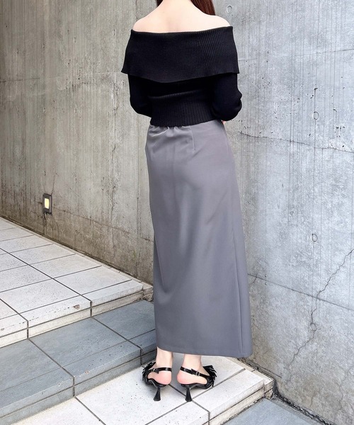 INGNI（イング）の「サイドリボンスリットナロースカート（スカート・レディース・グレー/ブラック・FREE）」の18枚目の写真