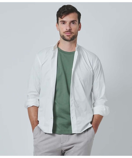 junhashimoto（ジュンハシモト）の「STRETCH BANDCOLLAR（シャツ/ブラウス・メンズ・ネイビー/ホワイト/ブラック・3/5/2）」の4枚目の写真