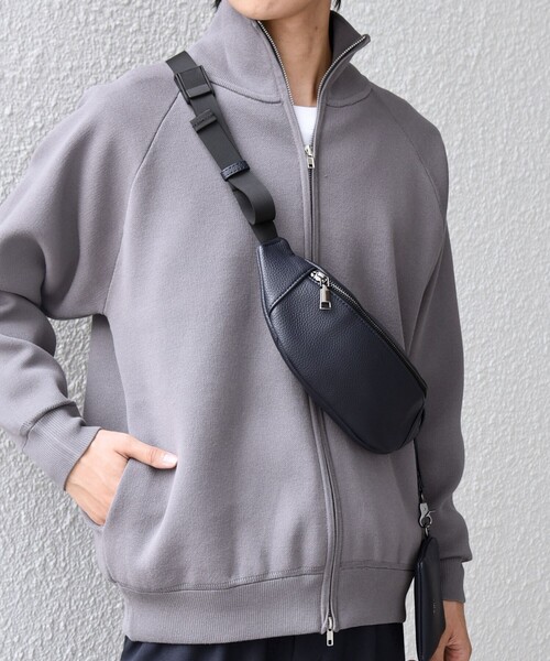 SHIPS any: スプリット レザー ボディバッグ (カードケース付き) 25AW