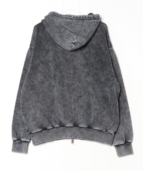 ネパール製 グランジ 刺繍 ３D ジップパーカー bike star（バイクスター）の「One-point embroidery grunge zip