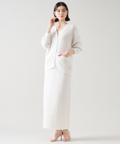 Tiara（ティアラ）の「ツイードライクカーディガン（カーディガン/ボレロ・レディース・ホワイト/ブラック・FREE）」の6枚目の写真