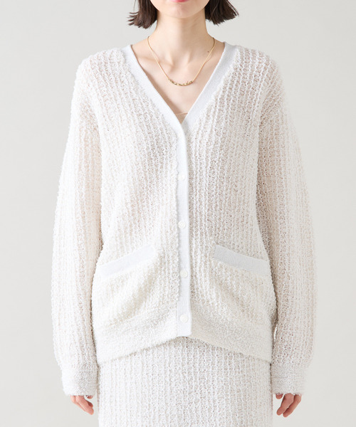 Tiara（ティアラ）の「ツイードライクカーディガン（カーディガン/ボレロ・レディース・ホワイト/ブラック・FREE）」の9枚目の写真