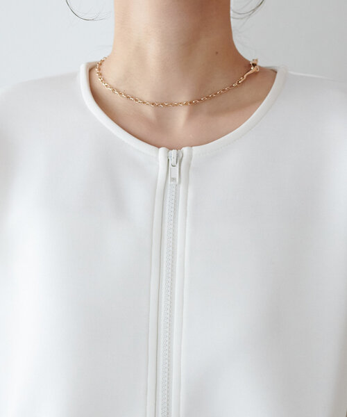 DISCOAT（ディスコート）の「【WEB限定】ペプラムノーカラージャケット（ノーカラージャケット・レディース・ブラック/グレイッシュベージュ/アイボリー/チャコールグレー・FREE）」の12枚目の写真