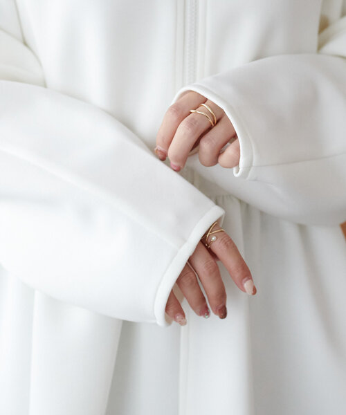 DISCOAT（ディスコート）の「【WEB限定】ペプラムノーカラージャケット（ノーカラージャケット・レディース・ブラック/グレイッシュベージュ/アイボリー/チャコールグレー・FREE）」の13枚目の写真