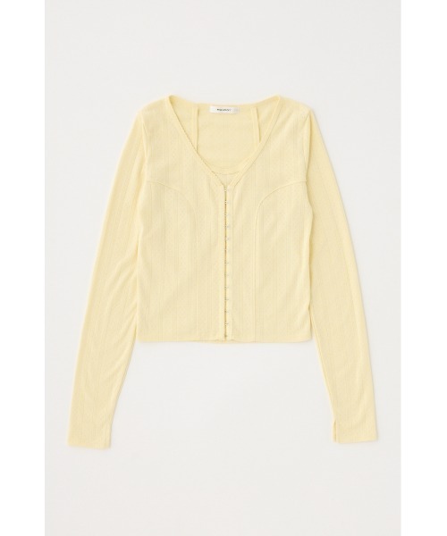 MOUSSY（マウジー）の「LAYERED 2WAY カーディガン（カーディガン/ボレロ・レディース・ホワイト系その他/ライトイエロー/チャコールグレー・FREE）」の3枚目の写真