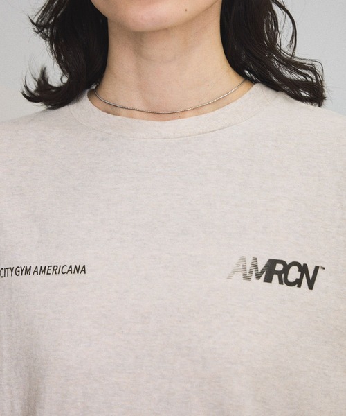 Americanaアメリカーナ　ラフィー丸胴 プリント　T 試着のみ Americana（アメリカーナ）】ラフィー丸胴 プリントT（Tシャツ
