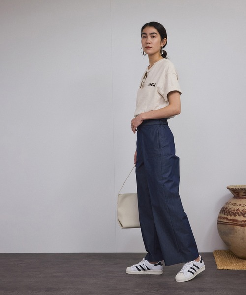 AMERICANA（アメリカーナ）の「【Americana（アメリカーナ）】ラフィー丸胴 プリントT（Tシャツ/カットソー・レディース・ホワイト系その他5/スミクロ・FREE）」の10枚目の写真