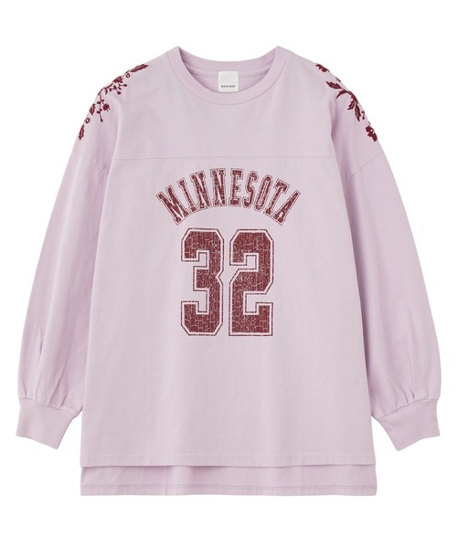 ROSE BUD(ローズバッド)の「ナンバリングエンブロイダリーT(Tシャツ/カットソー・レディース・ブラック/ホワイト/ピンク・ONE SIZE)」の1枚目の写真