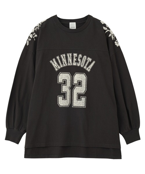 ROSE BUD(ローズバッド)の「ナンバリングエンブロイダリーT(Tシャツ/カットソー・レディース・ブラック/ホワイト/ピンク・ONE SIZE)」の3枚目の写真