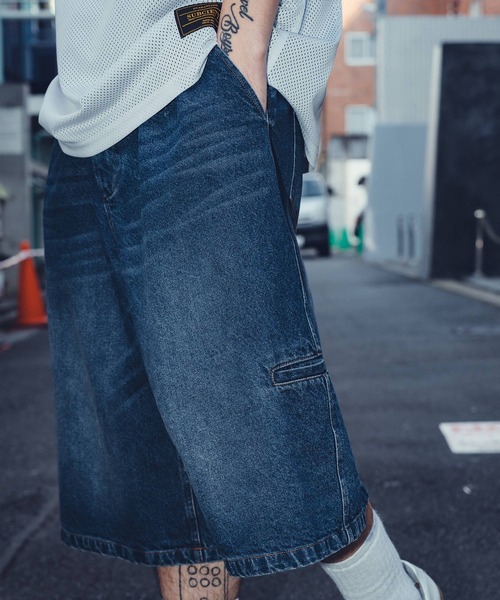 Subciety（サブサエティ）の「Denim bermuda pants（デニムパンツ・メンズ・ブラック/インディゴブルー・X-LARGE/LARGE/MEDIUM/SMALL/X-SMALL）」の14枚目の写真
