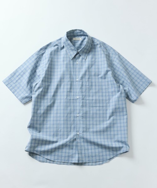 FREAK'S STORE（フリークスストア）の「限定展開 Relax Fit リラックスフィット レギュラーカラー ショートスリーブ チェック シャツ（シャツ/ブラウス・メンズ・ブラック/サックスブルー/チャコールグレー/ブラウン/ベージュ/ホワイト・LARGE/MEDIUM/SMALL）」の6枚目の写真