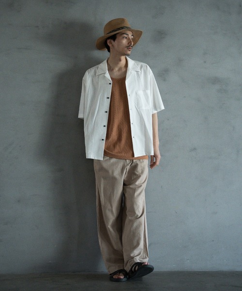 RATTLE TRAP(ラトルトラップ)の「リネン混ツータックワイドスラックス(スラックス・メンズ・ブラック/ベージュ・M/S/L)」の4枚目の写真