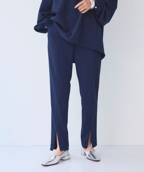 CROSS FUNCTION（クロスファンクション）の「《シワになりにくい》サマ美え ジョーゼットジョガーパンツ【CF/クロスファンクション】（その他パンツ・レディース・ブラック/ライトベージュ/ネイビー・M/L/LL）」の3枚目の写真