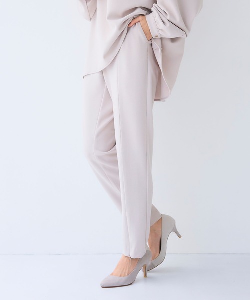 CROSS FUNCTION（クロスファンクション）の「《シワになりにくい》サマ美え ジョーゼットジョガーパンツ【CF/クロスファンクション】（その他パンツ・レディース・ブラック/ライトベージュ/ネイビー・M/L/LL）」の2枚目の写真