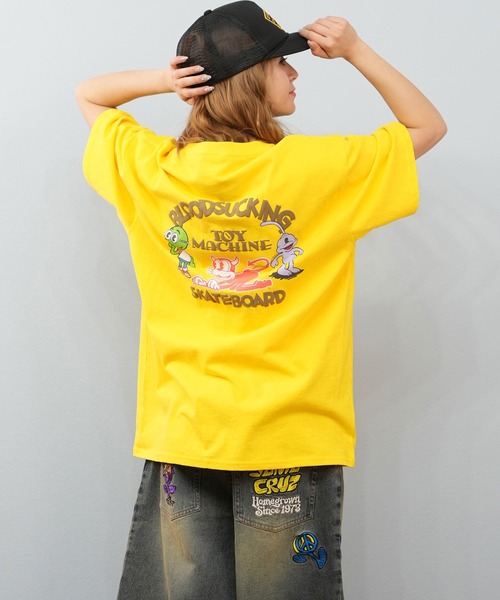 TOY MACHINE(トイ マシーン)の「【ユニセックス】TOY MACHINE/トイマシーン オーバーサイズ/バックプリントTシャツ MTMSFST16(Tシャツ/カットソー・レディース・ホワイト/イエロー/ブラック・M/L)」の3枚目の写真