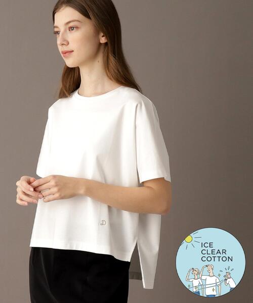 DRESSTERIOR（ドレステリア）の「【接触冷感/抗菌防臭/消臭】アイスクリアコットンドルマンT（Tシャツ/カットソー・レディース・ブラック/ライトブルー/ライトイエロー系/ホワイト・34/36/38）」の2枚目の写真