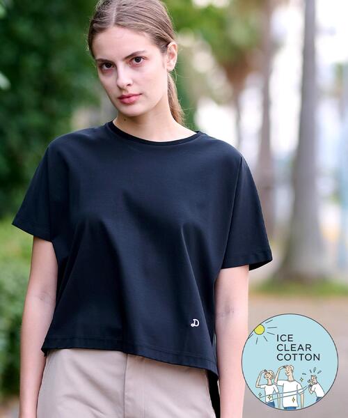 DRESSTERIOR（ドレステリア）の「【接触冷感/抗菌防臭/消臭】アイスクリアコットンドルマンT（Tシャツ/カットソー・レディース・ブラック/ライトブルー/ライトイエロー系/ホワイト・34/36/38）」の3枚目の写真