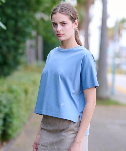 DRESSTERIOR（ドレステリア）の「【接触冷感/抗菌防臭/消臭】アイスクリアコットンドルマンT（Tシャツ/カットソー・レディース・ブラック/ライトブルー/ライトイエロー系/ホワイト・34/36/38）」の21枚目の写真