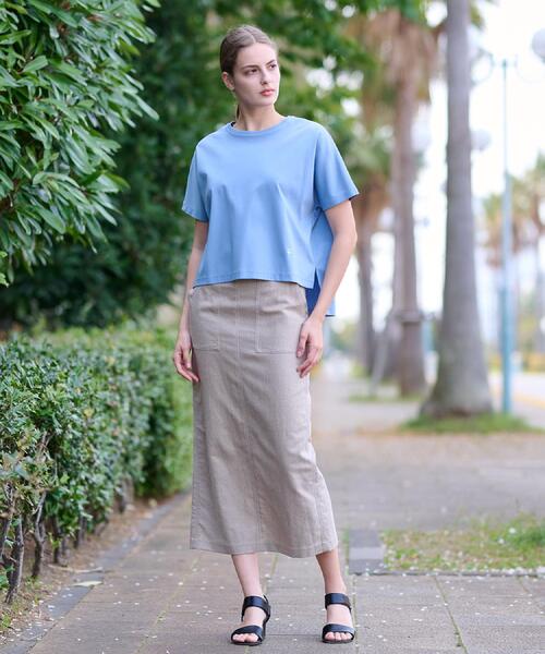 DRESSTERIOR（ドレステリア）の「【接触冷感/抗菌防臭/消臭】アイスクリアコットンドルマンT（Tシャツ/カットソー・レディース・ブラック/ライトブルー/ライトイエロー系/ホワイト・34/36/38）」の22枚目の写真