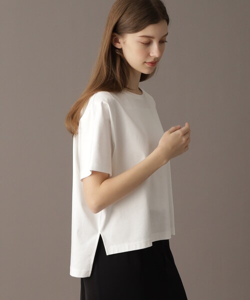 DRESSTERIOR（ドレステリア）の「【接触冷感/抗菌防臭/消臭】アイスクリアコットンドルマンT（Tシャツ/カットソー・レディース・ブラック/ライトブルー/ライトイエロー系/ホワイト・34/36/38）」の7枚目の写真