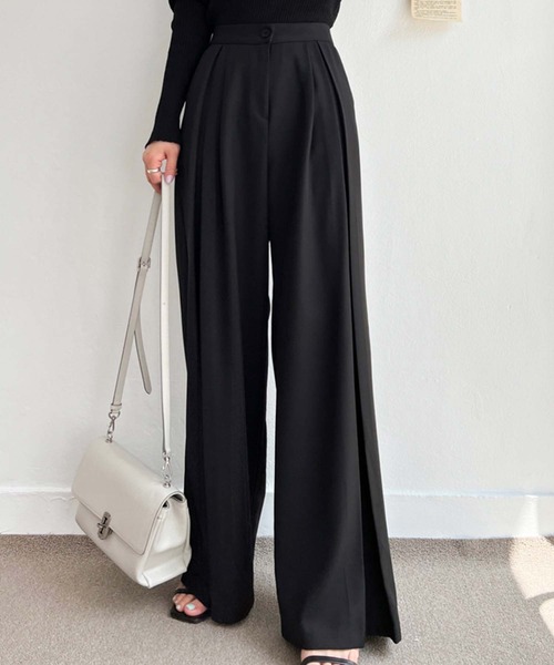 Doula Doula（ドゥーラドゥーラ）の「タックプリーツフレアパンツ（その他パンツ・レディース・ベージュ/ブラック/ホワイト・M/S/L）」の6枚目の写真