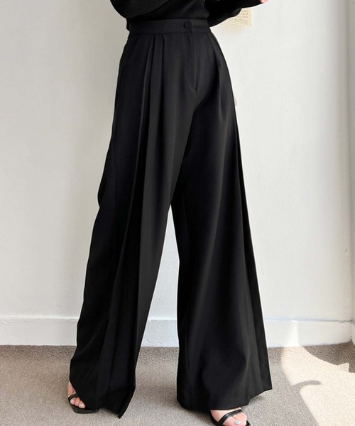 Doula Doula（ドゥーラドゥーラ）の「タックプリーツフレアパンツ（その他パンツ・レディース・ベージュ/ブラック/ホワイト・M/S/L）」の11枚目の写真