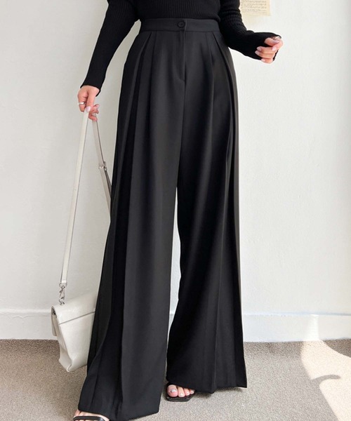 Doula Doula（ドゥーラドゥーラ）の「タックプリーツフレアパンツ（その他パンツ・レディース・ベージュ/ブラック/ホワイト・M/S/L）」の14枚目の写真