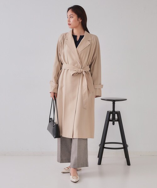 セール】《大人百花掲載》リラクシートレンチコート【洗える