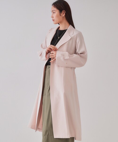 OPAQUE.CLIP（オペークドットクリップ）の「《大人百花掲載》リラクシートレンチコート【洗える】（トレンチコート・レディース・ベージュ/サンドベージュ・00）」の6枚目の写真