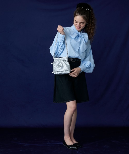 BONLECILL Marche(ボンルシールマルシェ)の「【BONLECILL Marche】メニ―リボンショルダーバッグ(ショルダーバッグ・レディース・ブラック/シルバー/レッド・FREE)」の19枚目の写真