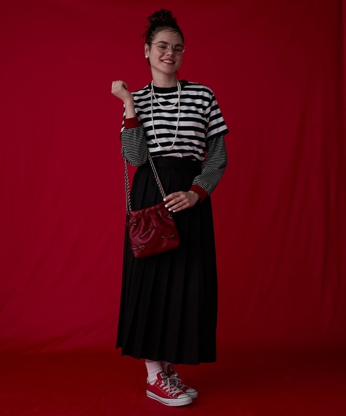 BONLECILL Marche(ボンルシールマルシェ)の「【BONLECILL Marche】メニ―リボンショルダーバッグ(ショルダーバッグ・レディース・ブラック/シルバー/レッド・FREE)」の12枚目の写真